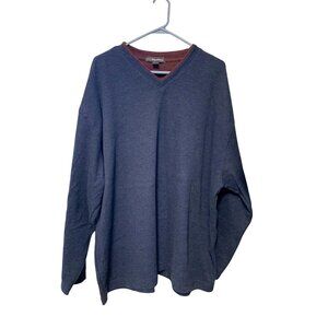 Basic Equipment Mens Size 3X Pull Over VNeck Waffle Knit Thermal Long Sleeve Shi